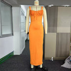 Sexy V-neck Suspender Maxi Dress