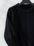 | Long-sleeved cable-knit sweater, crew neck