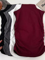 Ruched Mock Neck Tank