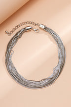 Geometric Ball Multi-layer Chain Stacked Simple Necklace