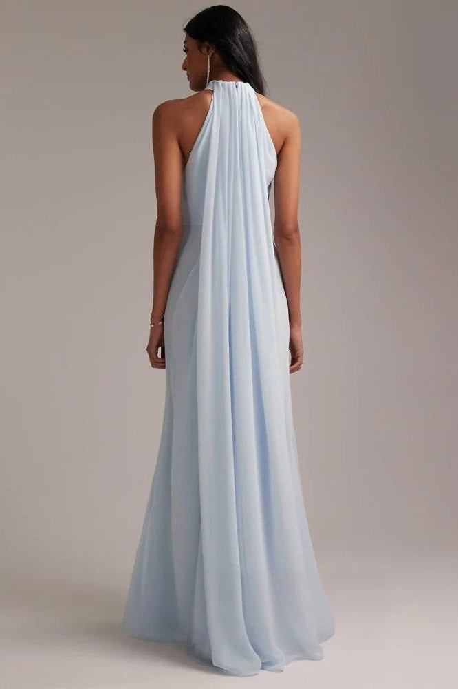 Blue Halter Maxi Dress