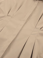 Fold Pleated Detail Shirt Mini Dress