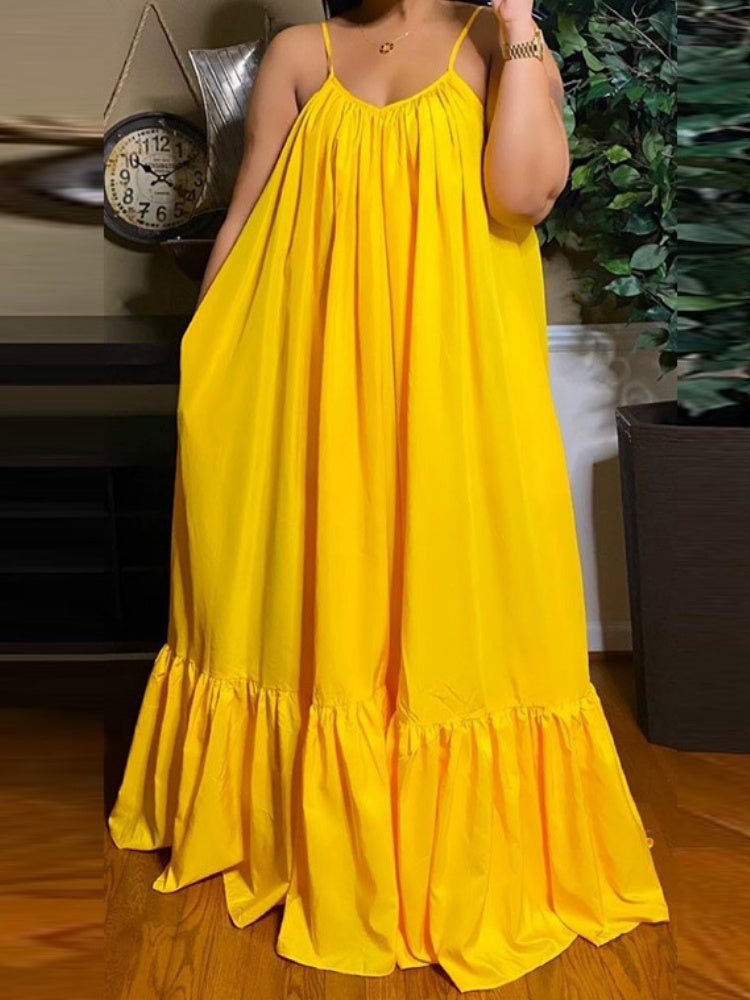 Sleeveless Halter Maxi Dress