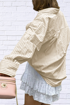 Effortless Cool _ Oversized Striped Button-Down Shirt