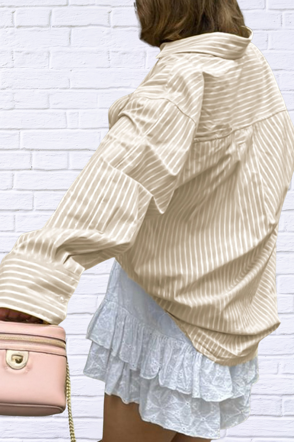 Effortless Cool _ Oversized Striped Button-Down Shirt