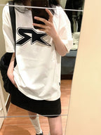 Street Star Print Oversized Short Sleeve Tee