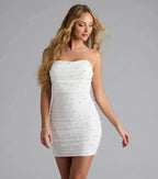 Enhance Your Chic Strapless Faux Pearl Mini Dress