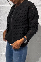 Hollow knitwear zipper jacket