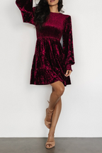 Piper Timeless Casual Daily Ruffle Velvet O Neck a Line Dresses (4 Colors) Elevated Occasion Wear