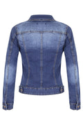 Short Biker Stretch Denim Jacket