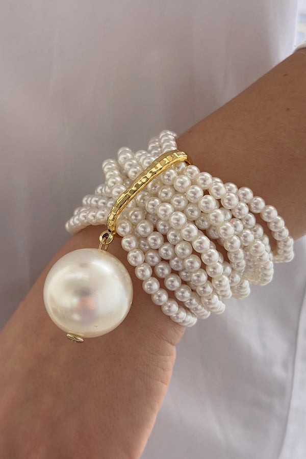Multi-strand Faux Crystal Bead Bracelet