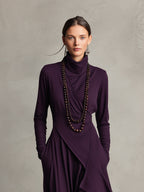| Stretch Turtleneck Maxi Dress
