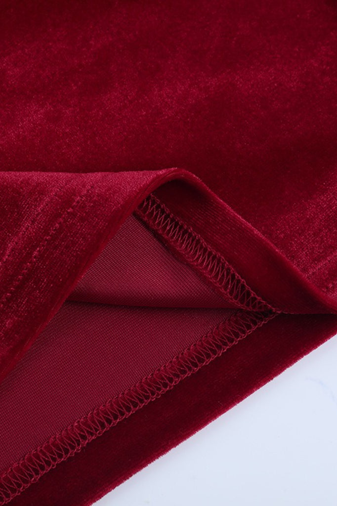 Red Strapless Velvet Bodycon Mini Dress