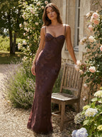 Butter Yellow Floral Embroidery Spaghetti Straps Sheath Long Prom Dresses For Women 2026