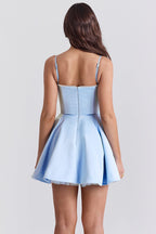 Spaghetti Strap Puff Mini Dress
