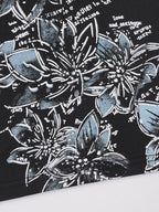 Retro-Style Plant Floral Slim-Fit Long Sleeve