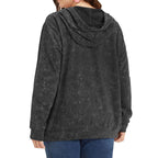 Plus Size Long-sleeved Pullover Hoodie with Pockets and Drawstring