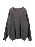 Solid Crew Neck Knit Sweater