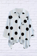 Classic Black &amp; White Polka Dot High-Low Shirt
