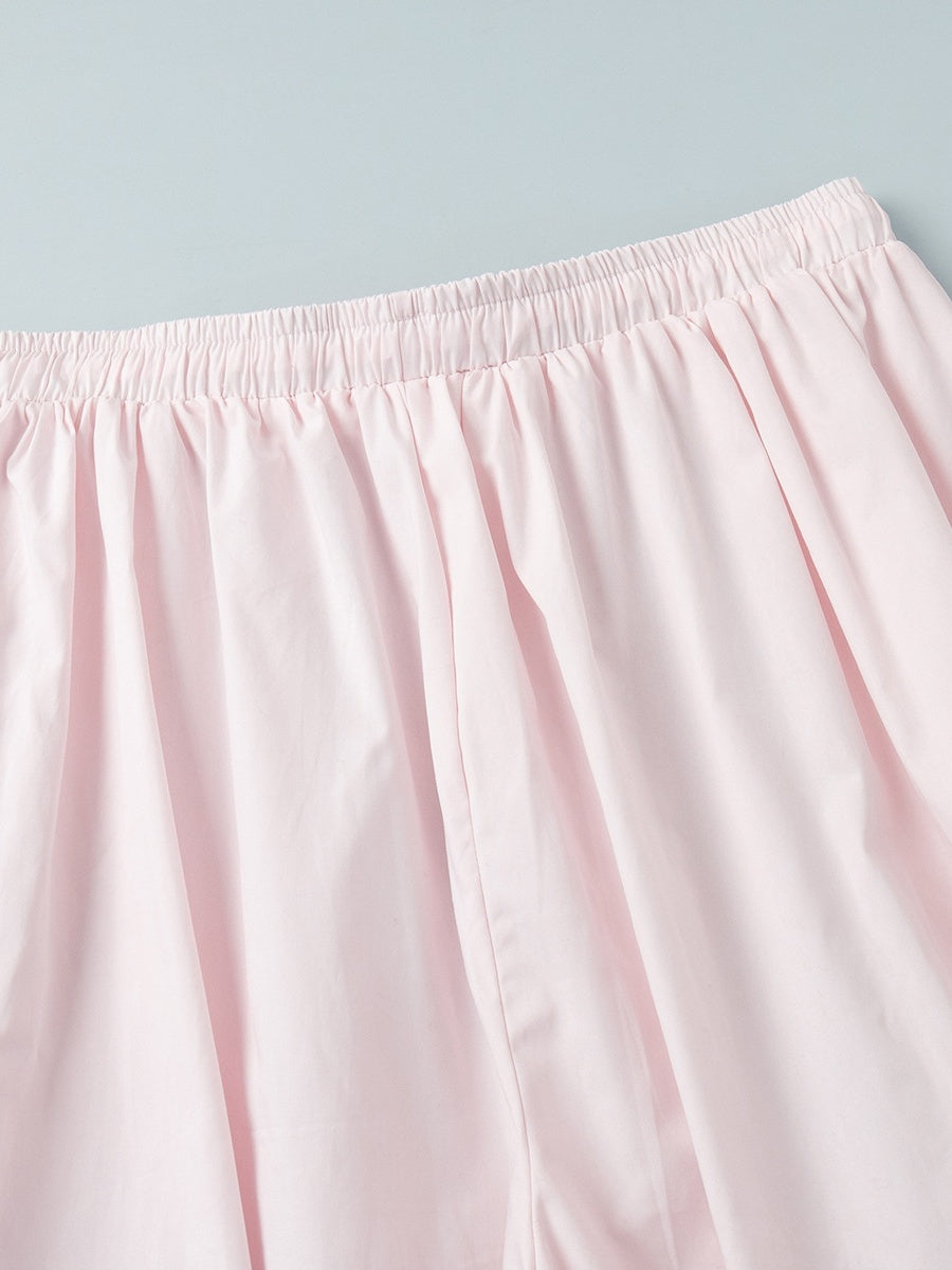 Pure Cotton Lantern Pants Color Loose-fit Comfort Pants