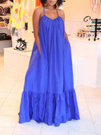 Sleeveless Halter Maxi Dress