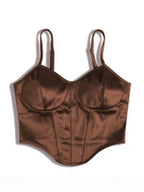 Solid Irregular Hem Corset Top