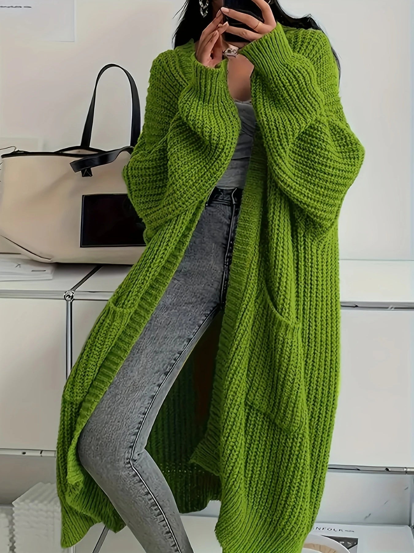 | Longline Cardigan in Cozy Material