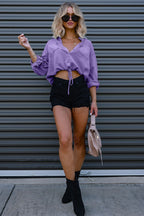 Denim Two Pocket Relaxed Blouse