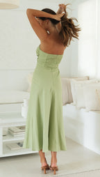 Solid Color Tube Top Maxi Dress