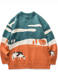 Cow Print Oversized Sweaters