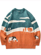 Cow Print Oversized Sweaters