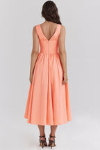 Orange cotton corset sundress