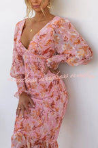 Garden Gathering Floral Smocked Waist Midi Dress