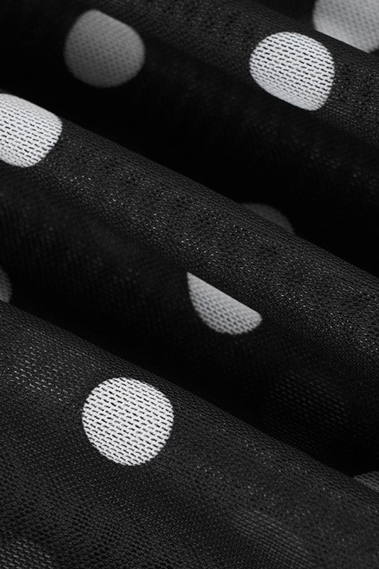 Black Polka Dot Halter Neck Backless Bodycon Maxi Dress