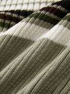 V Neck Stripe Print Sweater