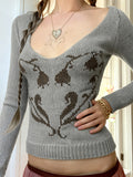 Retro-Style Floral Hearts Sweaters
