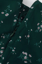 Choker V Neck Ruffle Top Maxi Skirt Floral Dress Set