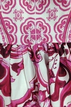 Wide Strap Sweetheart Baroque Print Tiered Ruffle Maxi Dress