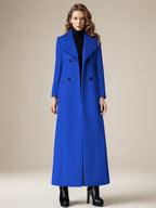 Woolen Coat For Women Turndown Collar Double-breasted Full Length Retro Wrap Coat Winter Outerwear 2026