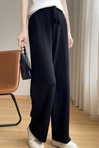 Wool Blend High Waist Knit Pants