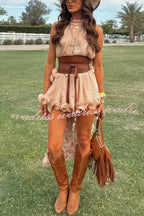 Romantic Drama Chiffon Wavy Ruffles Elastic Waist Loose Shorts