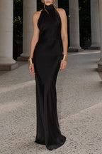 Satin Backless Sleeveless Dress
