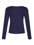 Solid V Neck Slim Long Sleeve Tee