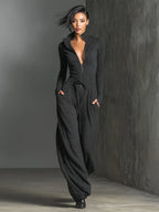| Elegant Zipper Jumpsuit