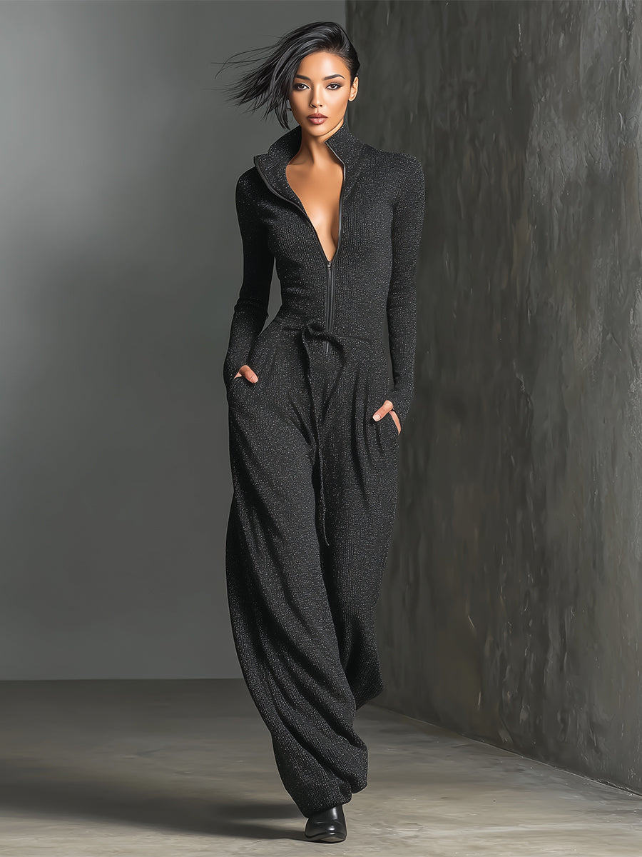 | Elegant Zipper Jumpsuit