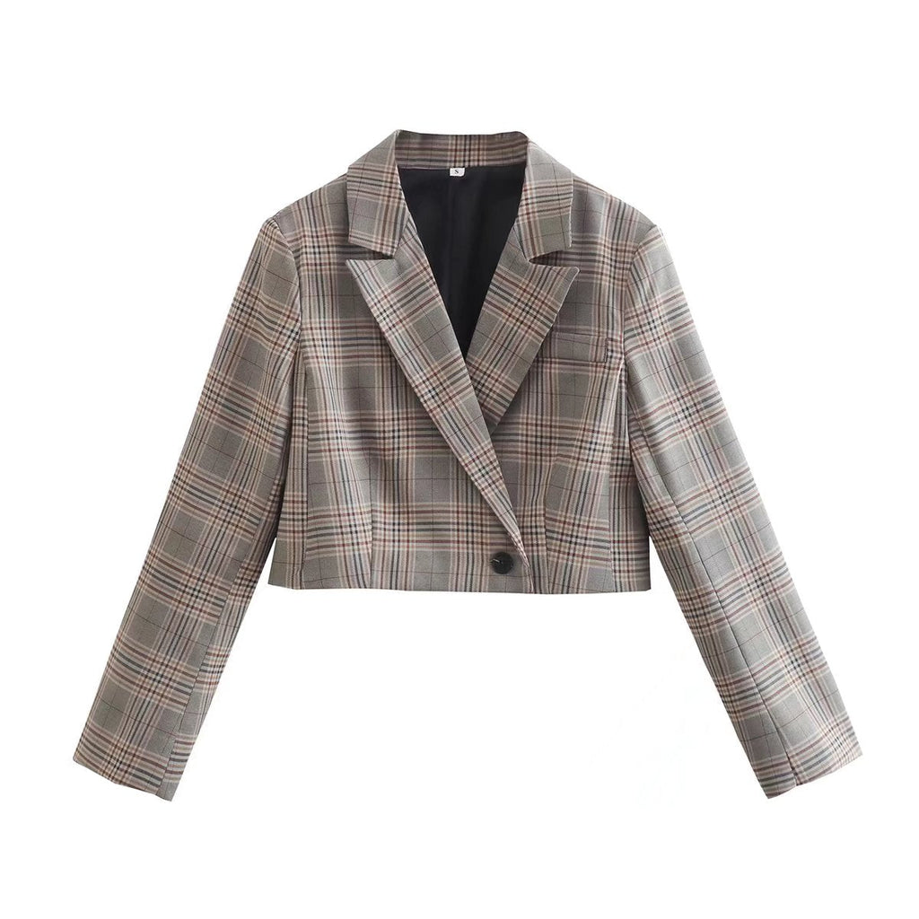 Plaid Short Blazer