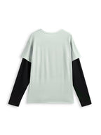 Gothic Cross Print 2 In 1 Long Sleeve Tee