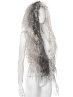 Faux Fur Backless Hooded Top With Fringe Hem For Women 2026