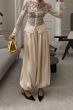 Aurelia Metallic Satin Jogger Pants