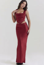 Satin Two-Piece Dress Suit